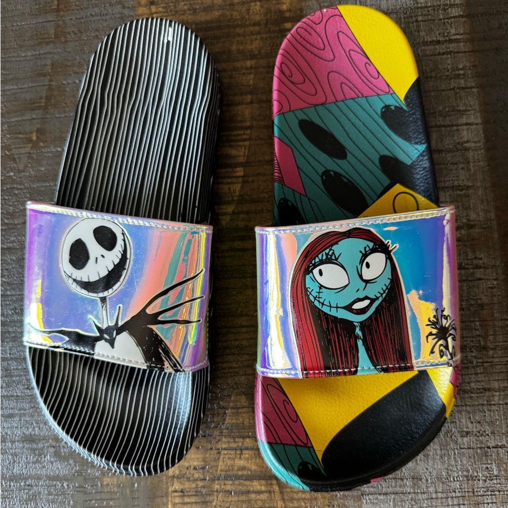 Disney Nightmare Before Christmas Jack & Sally Slides Women’s Size 9